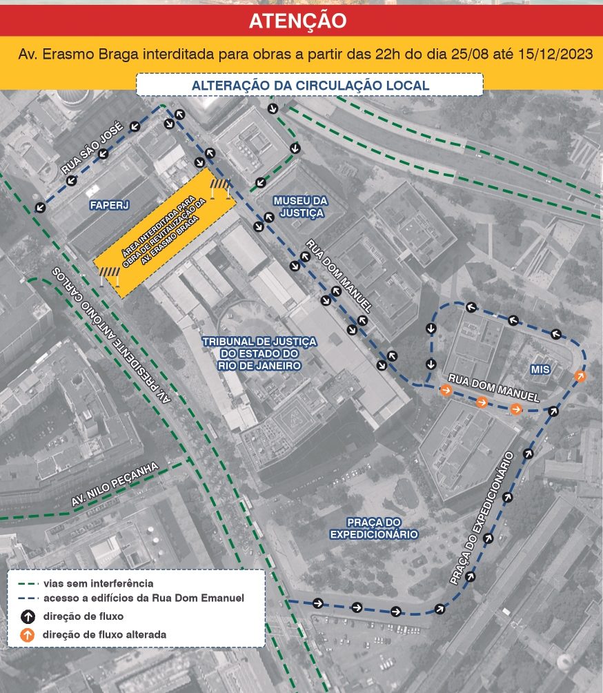 CET-Rio interdita via no Centro da cidade para realização de obras de reurbanização - Prefeitura da Cidade do Rio de Janeiro