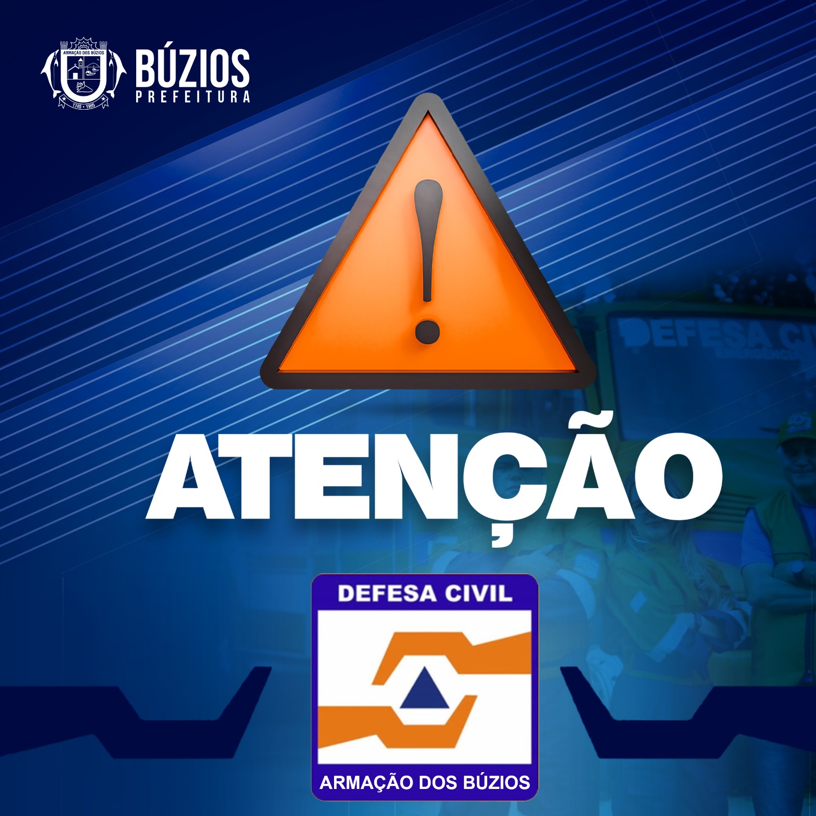 Defesa Civil de Búzios alerta para pancadas de chuva moderada a forte na região