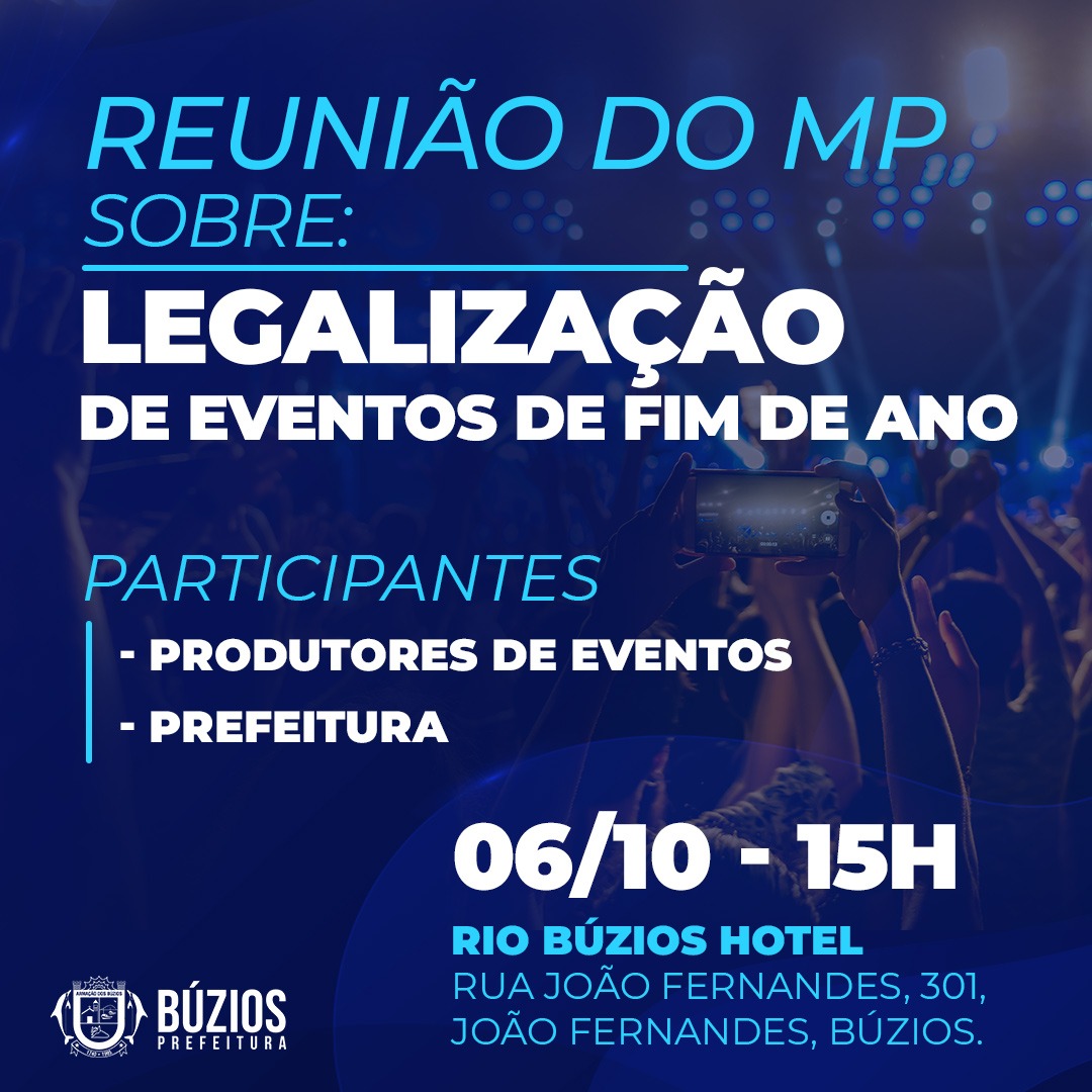 Reunião do MP sobre legalização de eventos acontecerá em 6 de outubro
