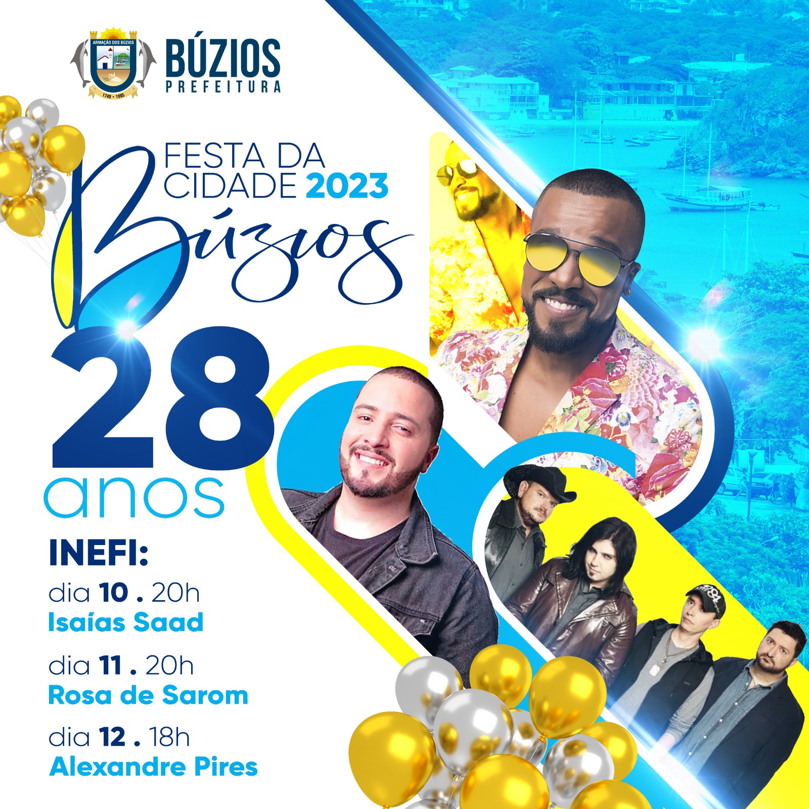 Aniversário de Búzios: Shows, Desfile Cívico, Missa e apresentação do Coral Municipal fazem parte da programação dos 28 anos de emancipação da cidade